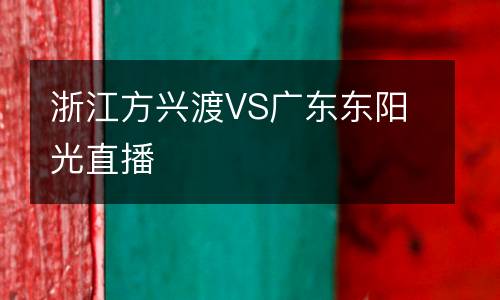 浙江方興渡VS廣東東陽(yáng)光直播