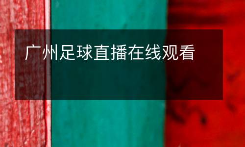廣州足球直播在線(xiàn)觀看